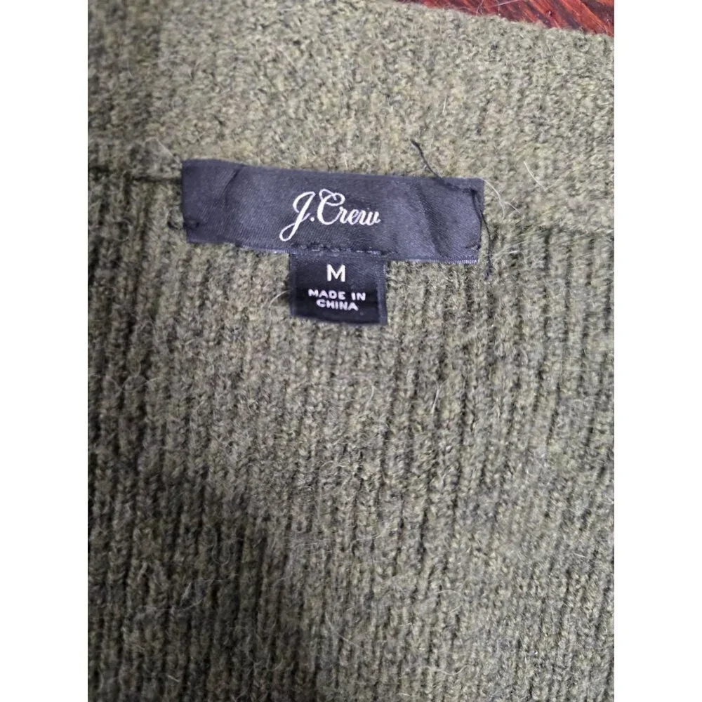 J. Crew Olive Green Long Cardigan Sweater Medium